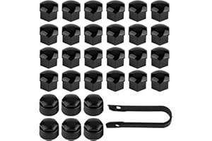 YUNHOLO 30 Pcs 17mm Wheel Nut Covers with Removal Tool, Hexagonal Wheel Nut Caps, Bolt Caps Hub Screw Cover including 24 Standard Ones 6 Locking Ones, And Removal Tool, Universal Fit for Most Car Models