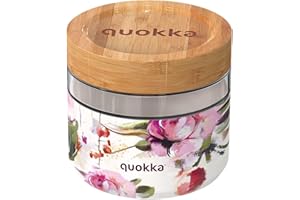 Quokka DELI DARK FLOWERS | BEHÄLTER FÜR ESSEN AUS GLAS MIT SILIKONHÜLLE 820 ML