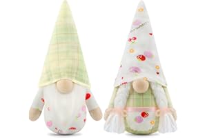 Godeufe Wichtel Kirsche 2er Set Handgemachte Frühling Sommer Zwerg GNOME Plüsch Deko Haus Ornamente Geschenk Urlaub Figuren Puppe Dekorationen