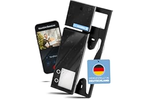 DOORLINE® Video Türklingel mit Kamera kabellos [kompatibel mit Fritz!Box + App-Steuerung] schwarz | Made in Germany | Gegensprechanlage mit Türöffner | Videotürklingel kabellos | Türsprechanlage