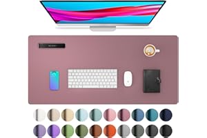 Aothia Sottomano-Tappetino Scrivania in pelle PU-Tappetino per mouse, Antiscivolo protezione della scrivania-Impermeabile Copri Scrivania per ufficio e casa (60cm x 35cm,Viola)