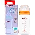 Pigeon Anti Colic Wide Neck Natural Flo Baby Feeding Bottle 240ml Wn3 Pp Nursing Bottle 240ml Plus Type Nipple Yellow