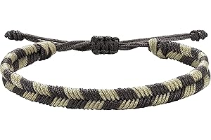 JENDEAR SHINE Bracelet en Corde Tressée Pour Homme, à Carreaux Tressés à la Main Réglable, Cadeau Pour Homme.