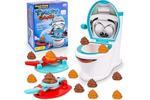 Quixion Poop Shoot Game, Shoot The Poop Family Toy with 12 Poops,2 Launchers,1 Sticker, Poo Shoot Game, Funny Toilet To-y Joke Prank Toy Novelty Poo Games for Kids Boys Girls Chrstmas Family Party