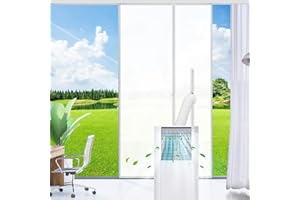 Digiroot Türabdichtung für Mobile Klimageräte, Klimaanlagen, Wäschetrockner, Ablufttrockner, 210x90cm Hot Air Stop mit Reißverschluss zum Anbringen an Balkontüren, Alternative zur Fensterabdichtung