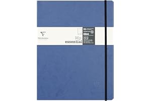 ‎CLAIREFONTAINE Clairefontaine 794434C - Notizbuch My.Essential Age Bag, Format B5 (19x25 cm), mit Fadenbindung, 96 Blatt nummeriert, dot/punktkariert, Papier elfenbein 90g, Blau, 1 Stück