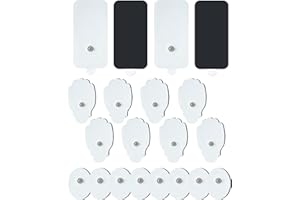 LANIENEY 20 Pack TENS Unit Electrodes Pads, Reusable Self-Adhesive Latex-Free Non-Irritating Replacement Patches for TENS Massager with Standard 3.5mm Snap-on Connector, Compatible with Belifu, Brilnurse TENS