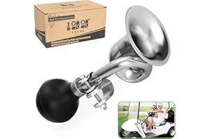 10L0L Bocina de corneta retro para carrito de golf EZGO, bocinas cromadas antiguas para carrito de golf, barcos, bicicletas, motocicletas