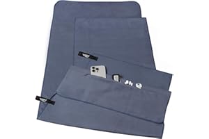 Pameil Serviette Microfibre, Lot de 2 Serviette Sport Musculation, Serviette Plage Compacte, Ultra-légère et Rapidement Sèche pour Le Sport, Voyages, Plage, Camping et Randonnées, Yoga et Natation