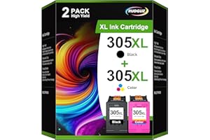‎RUDGUZ 305 XL Druckerpatronen Kompatibel für HP 305 Druckerpatronen 305XL 305 XL Multipack für HP Deskjet 2700 Patronen 4220e 2720e 2710e 2710 2720 2722 4100 4110 4120 Envy 6020e 6032e 6032 (2er-Pack)