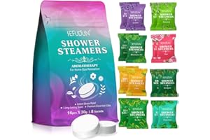 ATOANY Shower Steamers Aromatherapy for Women and Men 16 Pack, 8 Scents Shower Bombs with Natural Essential Oils for Home Spa Self Care, Stress Relief and Relaxation, Nasal Relief, Birthday Gifts