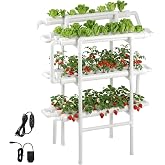 VEVOR Hydroponic Growing System Set 3 Levels and 90 Sites, with Scheduled Irrigation, Pipes Blocking Light and Sun, Growing K