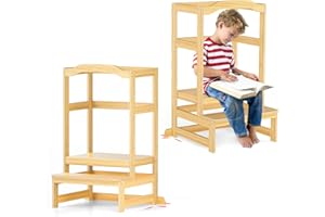 Kotsy Tour d'apprentissage 3 hauteurs réglables, Toddler Kitchen Helper Kids Kitchen STEPATATER pour Le comptoir de Cuisine, la Salle de Bain et Le Support d'assistant de Cuisine