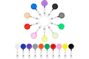 LULUDA 20Pcs Carrete para Tarjeta, Translúcido Soporte de Carrete de Insignia Colorido, Portatarjetas Retráctiles con Clip para Fundas de Tarjetas de ID y Llavero para Enfermera Doctora Profesor