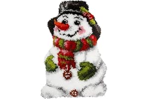 YOOTOM Tappeto Annodare Fai Da Te,Set di Tappeti da Ricamo Natale,Cuscini Decorativi fai-da-te,Tappetino a gancio,Christmas Latch Hook Rug Kits 50x38cm