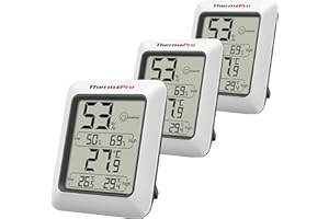 ThermoPro TP50-3 digitales Hygrometer Innen Thermometer Raumthermometer mit Aufzeichnung und Raumklima-Indikator für Raumklimakontrolle Klima Monitor