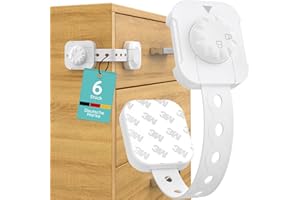 HOMERY Zamki do szuflad dla dzieci, 6 sztuk, bezpieczne dla dzieci, samoprzylepne zamki bezpieczeństwa dla niemowląt, bez wiercenia, regulowane szuflady i lodówka dla dzieci