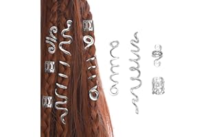 YERIA 63 sztuki spiralne spinki do włosów, metalowy pierścionek do włosów, akcesoria do włosów wikingów, styl wikingów dla mężczyzn, kobiet, pleciona biżuteria do włosów