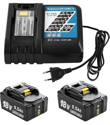 Batteries Makita 18V 8.0Ah - Lot De 2 - Compatible BL1860B, BL1840, BL1830 - Li-ion Avec LED