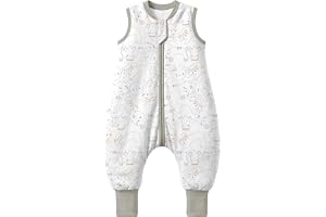 Mikafen Baby Sovsäck Vinter med Fötter 2,5 Tog,100cm 4‑5 år | 100% Bomull äRmlöS Andningsbar Baby Sovfiltar SöTa Tryck, TvåVä
