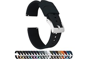 Barton Elite Silicone Watch Bands - Quick Release - Choose Color - 18mm, 19mm, 20mm, 21mm, 22mm, 23mm & 24mm Watch Straps (Stainless & Black Buckle Available)