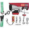 HarBin-Star Electric Hoist Lift, 800kg/1763.7lbs Overhead Electric Hoist, Lectric Winch, 220V Electric Winch with Remote Control & Lifting Straps, for Garage, Warehouses, Factories Lifting (800kg Red)