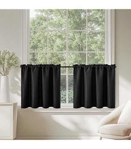 Rideaux Voilage Rideaux Brise-bise Gaufrés - Lot De 2 Pour Fen Tres 90x115 Cm 202542 - 10