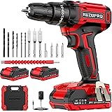KUZUPRO Avvitatore a Batteria 21V, Trapano Avvitatore Batteria con 2 Batteries 2000mAh, 25+3 Coppie Trapano Avvitatore a Perc