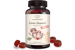 ‎WOWTAMINS wowtamins Eisen Bisglycinat mit Vitamin C (60 Stück) - Zuckerfreie & Vegane Eisen Gummies - Hochdosiertes Eisenpräparat als Nahrungsergänzungsmittel für Kinder und Frauen bei Eisenunterversorgung
