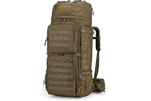 Mardingtop Sac à Dos Militaire 65/65 + 10L Sac à Dos Tactique avec Habillage Pluie pour Trekking/randonnée/Camping/Voyages Sac à Dos…