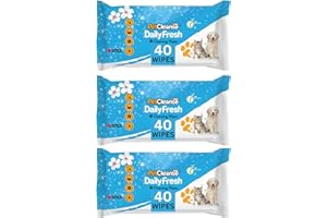 MEDISANITIZE Pet Wipes for Your Dog Puppy and Cat: Antibacterial Daily Grooming and Cleaning Wipes for Paws Body Face Ears and Bum: 40 Large Wet Wipes Pack with Aloe Vera (3 Packs)