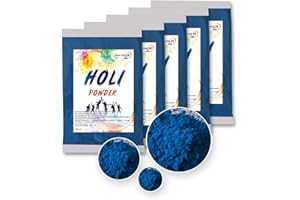 INDIAN STORE 24 Borsa Holi Gulal polvere solubile in acqua Natural Festival servizio fotografico Rangoli Colors Rainbow Powder sacchetto di colore sacro foto di polvere di colore glitterato (Blue)