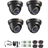 Anlapus 4X 2MP 1080P Außen Dome Überwachungskamera Set mit BNC Kabel und Netzteil, FHD TVI Kamera mit 20M IR Nachtsicht