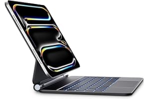 ‎EARTO Earto Magic Keyboard iPad Pro 11 M4 2024, Freischwebendes Stand Tastatur Hülle mit Trackpad für iPad Pro 2024 11 Zoll, 7-Farbige Beleuchtung, Deutsches QWERTZ-Layout, Schwarz