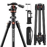 K&amp;F CONCEPT Tripod Camera Compact Aluminum | 180CM Portable Travel Ball Head Arca Swiss 8kg Capacity O234A3+BH-36
