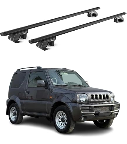Barres De Toit Apline Pour Suzuki Jimny 3 (1998-2018) - 3 Barres Aluminium Noir, Modèle Fly, Porte-bagages