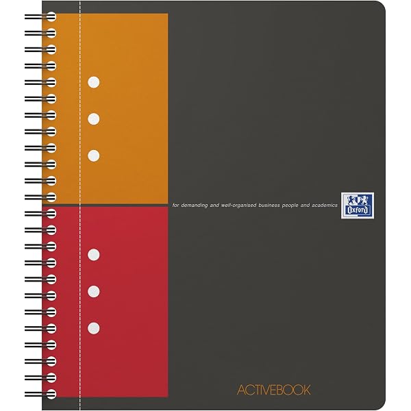 Lot De 5 Cahiers Oxford A5 Noir – 180 Pages Lignés, Couverture Polypropylène, 90g/m²
