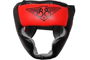 KIKFIT Boxing Head Guard Leather MMA Headguard with Face, Cheeks & Ear Protector Training Headgear for Sparring, Muay Thai, Grappling, Taekwondo, Kickboxing, Martial Arts Helmet