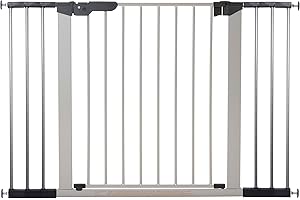 BabyDan Premier, protezioni delle porte / cancello per serraggio, 112 - 119,3 cm, - prodotto in Danimarca + omologato TÜV / GS, colore: argento / nero