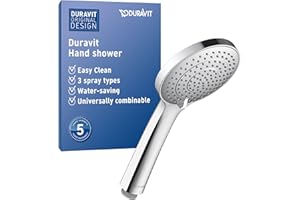 Duravit Universal Doccetta a mano, Doccia con 3 tipi di getto (Rain, Intense Rain, Soft Rain), Doccia a mano rotonda (Ø 110 mm), Doccetta con funzione MinusFlow a risparmio idrico, Cromo