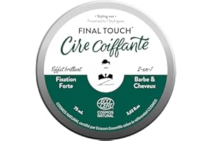 Cire cheveux & barbe 2-en-1 pour homme de Monsieur BARBIER - Coiffante & Nourrissante | Fixation forte, effet brillant - Crème naturelle, française et végane - certifiée Ecocert/COSMOS NATURAL
