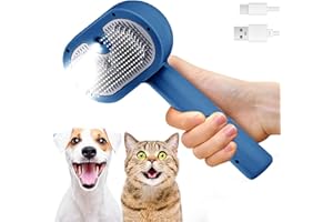 Sylswx Brosse pour chat avec vapeur, 3 en 1 Steamy Brush pour chat, avec eau pour poils longs et courts, anti-électricité statique et nœuds