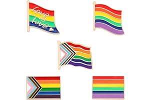 Hillylolly 5 Piezas Broche Arcoiris, Pin Bandera Lgbt, Orgullo Gay Pride Enamel para Suéteres, Bufandas, Pañuelos, Vestidos, Trajes, Bolsos, Mochilas