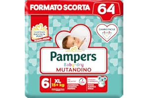 Pampers Baby Dry Mutandino Xl, 64 Pannolini, Taglia 6 (15+ Kg)