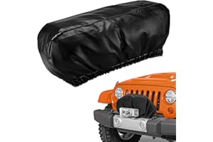 SEVEN SPARTA Winch Cover Heavy Duty Waterproof Winch Protection Cover, Dust-Proof,Universal Winch Protective Cover for Electric Winches Up to 17500 Lbs, 24” W x 10” H x 7” D (1)