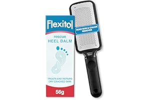 FOOT HEALTH DIRECT Flexitol Heel Balm 56g & Foot File Bundle for Cracked Heel Treatment. Flexitol Foot Cream for Cracked Heels is a Medically Proven Treatment Dry Cracked Skin. Dermatologically Tested, 25% Urea Cream.