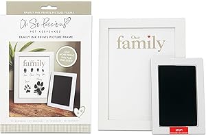 OH SO PRECIOUS PET KEEPSAKES Personalised Family Finger & Paw Print Frame Kit | Custom Pet Memorial Keepsake Gift | Easy to Use Pet Safe Ink Pad | Wall or Table Display