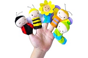AATPUSS 5 Stück Finger Plüschtier,Mitgebsel,Fingerpuppen Baby,Mini Plüsch Tier Fingerpuppen,Baby Fingerpuppen Set, Für Weihnachten Oster Und Kinderparty Spielhandschuh Klein Tier Insekten