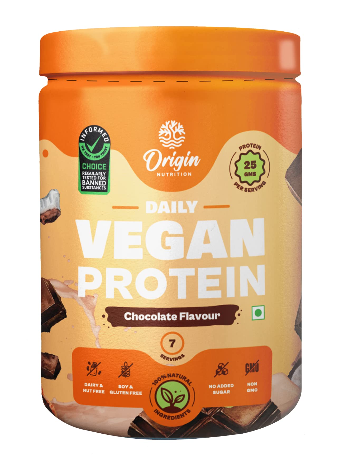 Origin Nutrition Natural & Vegan Plant Protein Powder | Certified 25g European Pea & Pumpkin Seed Protein | Allergen Free & E