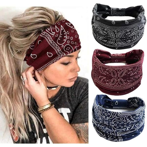 4er Set Stirnbänder Damen – Breit, Elastisch, Leopardenprint & Farbmix, Für Yoga, Sport & Alltag